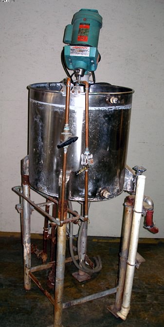 Stainless Steel Mix Tank with LIGHTNIN Mixer, ~40 gallons,